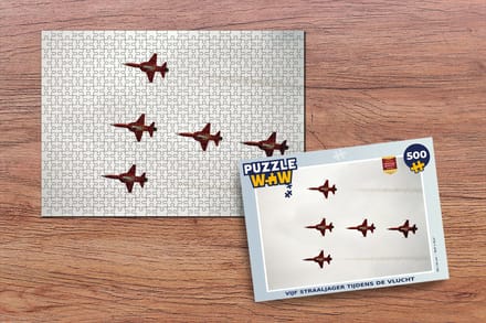 Puzzel Vijf straaljagers tijdens de vlucht - Legpuzzel - Puzzel 500 stukjes