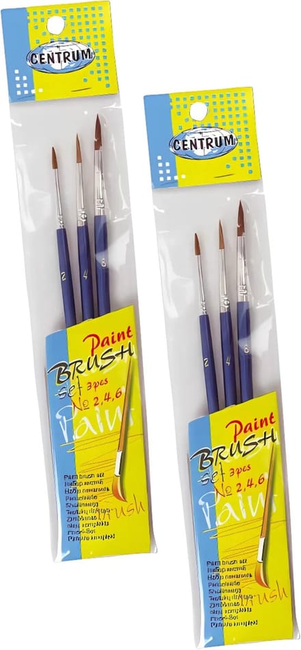 Centrum Penselen - set van 6x stuks - schilderen - kwasten - hobby - schoolspullen