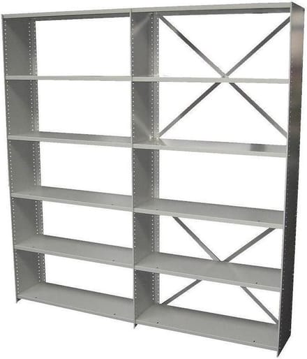 Archiefstelling basic Lichtgrijs 198cm hoog x 100cm breed x 30cm diep