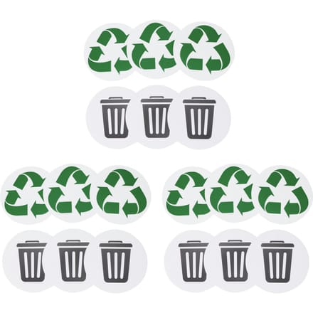 18 Stuks Recyclebaar Milieukeur Afval Recycle Zelfklevend Thuis Buiten Waterdicht Label gray