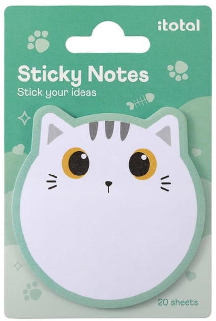 iTotal Sticky Notes Kleverige Notities “WHITE CAT” 20 sheets 74x76.7mm 11gr