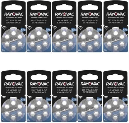Rayovac 60 stuks 675AU BLAUW Acoustic Hearing Aid Zinc-Air