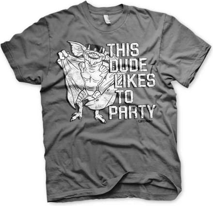 Gremlins Heren Tshirt -M- This Dude Likes To Party Grijs
