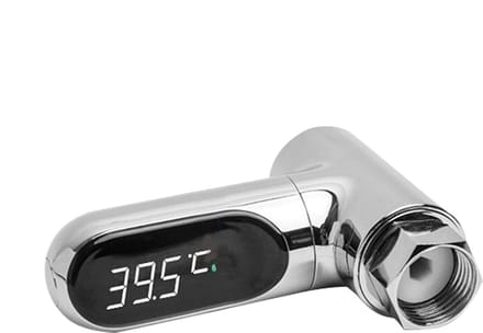 Douchetemperatuurmeter - Badmonitor LED - Veilig Douchen - Directe Kleurwaarschuwing - 8.1 x 8.06 cm - Zilver