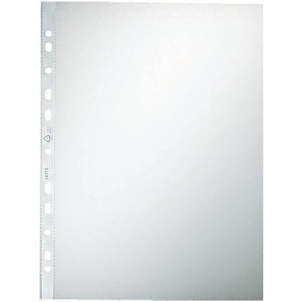 LEITZ insteekhoesje 4704, A4, bovenaan open, 100 stuks, generfd, transparant, 0,09 mm