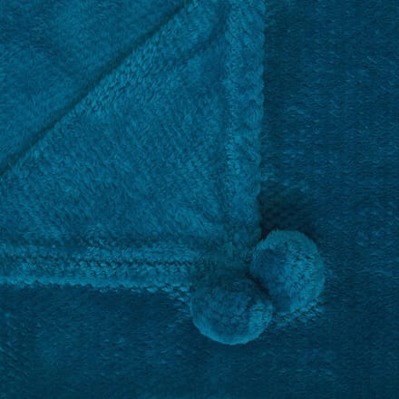SAITLER - Plaid - Turquoise - 200 x 220 cm - Polyester
