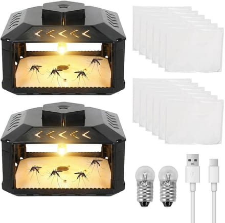 Dailygoods - Vlooienval met LED-verlichting, 2 Stuks voor Binnen