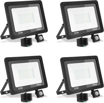 Krachtige LED Buitenlamp met Bewegingssensor 50W Warm Wit IP66