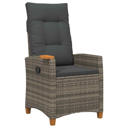 vidaXL - Verstelbare - stoel - met - theetafel - poly - rattan