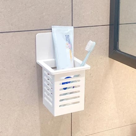 1 support de rangement mural pour dentifrice, sans perforation, pour brosse à dents, salle de bain, cuisine white