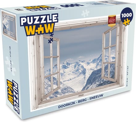 Puzzel Doorkijk - Berg - Sneeuw - Legpuzzel - Puzzel 1000 stukjes volwassenen