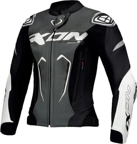 Ixon Vortex 3 JKT L Zwart Antraciet Wit Dames Leren Motorjas - Jas