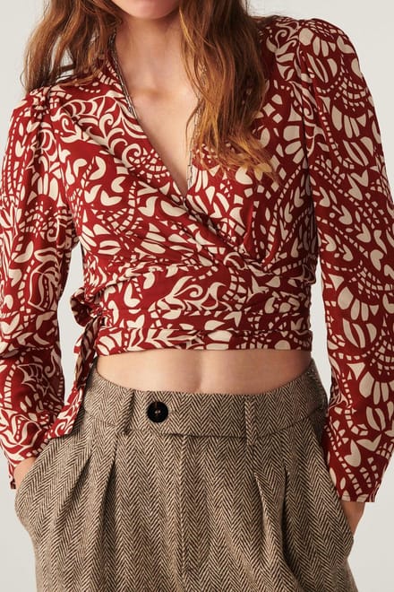 BA&SH Long Sleeves Top Terracota Maat: XS | Longsleeves Outlet | Dames