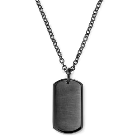 Zwarte ID-Ketting met Dogtag-hanger