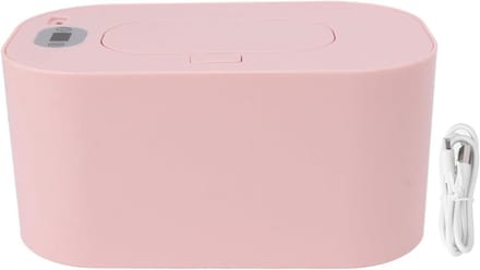Baby Wipe Warmer, Wet Wipe Warmer, Constant Temperature Portable Wipe Heater Temperature Adjustment Warm Keeper Dispenser (Light Pink)