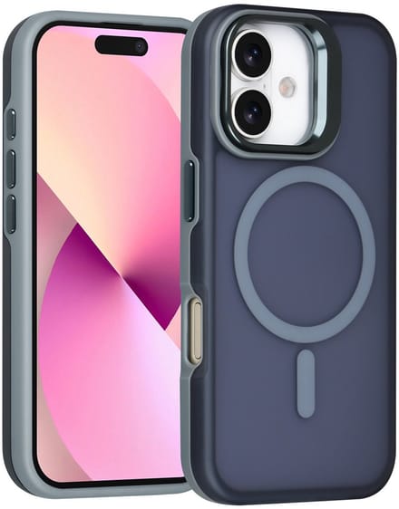 TUNIQ Back cover voor iPhone 17 - MagSafe - Met Camerastand - Grijs