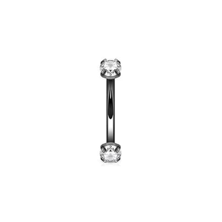 Piercing titanium curved rond intern 1.2x6x3 - zwart - LMPiercings