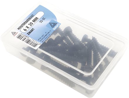 Deltafix Houtdraadbout Zwart 6 x 30 mm - 25 stuks