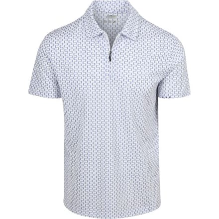 Polo Shirt Korte Mouw R2 Amsterdam Half Zip Polo Wit Print