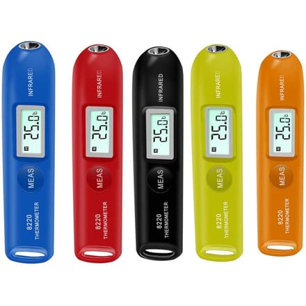 Contactloze Mini Digitale Infrarood Thermometer met LCD Handheld Draagbare Zak Temperatuurpen yellow