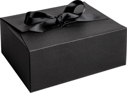 Cadeaudoos ZWART, budget style box 25x20x10cm (10 stuks)