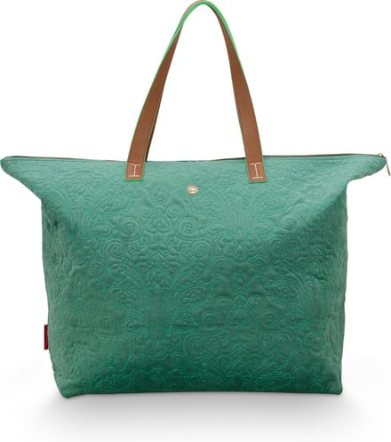 Pip Studio - Tilda - Quiltey Days - Shopper - Groen - Fluweel / Polyester - 66x20x44cm