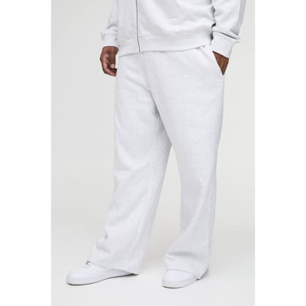 Plus Straight Leg Fit Joggers In Grey Marl | Size 3XL