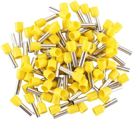 Cord-End Ferrules - Wire Sleeves - Draad Verbinding - Geïsoleerde PVC Kraag - 100 Stuks - Geel