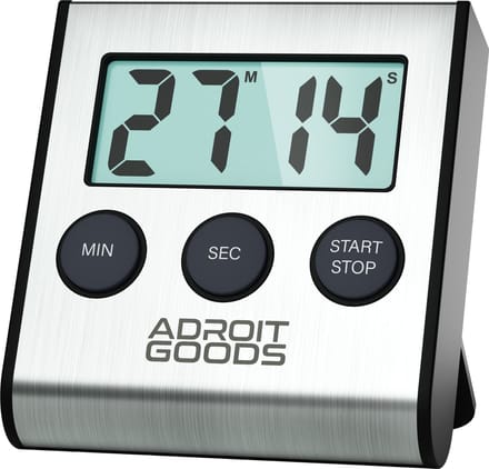 AdroitGoods Digitale Timer - Kookwekker - Magnetisch - LED Scherm - Stopwatch - Keukentimer - RVS
