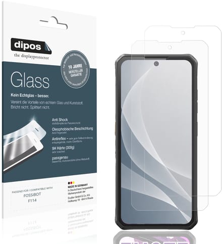 dipos – 2x Matte Pantserfolie geschikt voor FOSSiBOT F114 | 9H Screenprotector