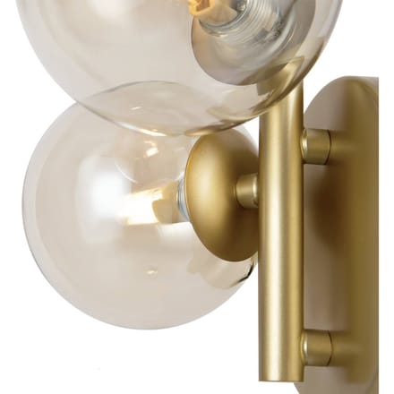 Maytoni wandlamp Dallas, goud/helder 3-lamps glas hoogte 25,5 cm