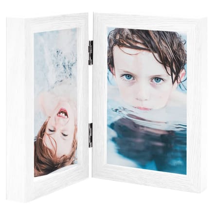 vidaXL - Fotolijst - tweeluik - 2x(21x29,7 - cm) - wit