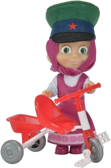 Driewieler Pop - Aankleedpop - Buiten Spelen - Meisjes Speelgoed - 12 cm - Roze