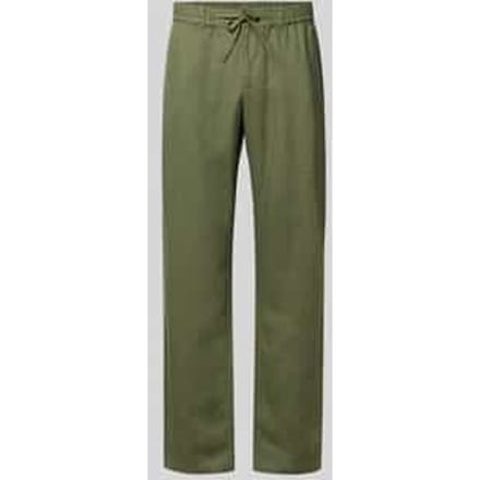 regular fit linnen broek met elastische band