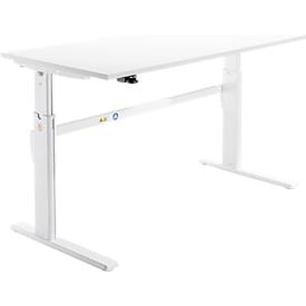 Schäfer Shop  Select Bureau, elektrisch in hoogte verstelbaar, rechthoekig, C-poot, wit/wit, B 1800 mm