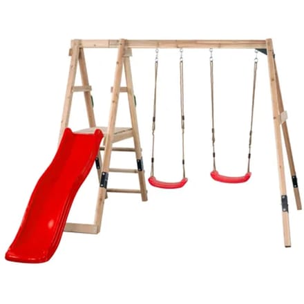 Swingking Schommel Ava Met Glijbaan Rood 235x274x185cm