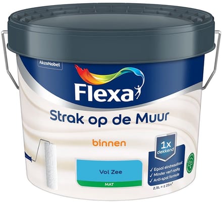 Flexa - Strak Op De Muur Binnen Mat - Vol Zee - Mengverf - 2,5 L