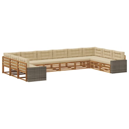 vidaXL - Sofa-Sets - 10 - st - Massief - Acacia - Hout