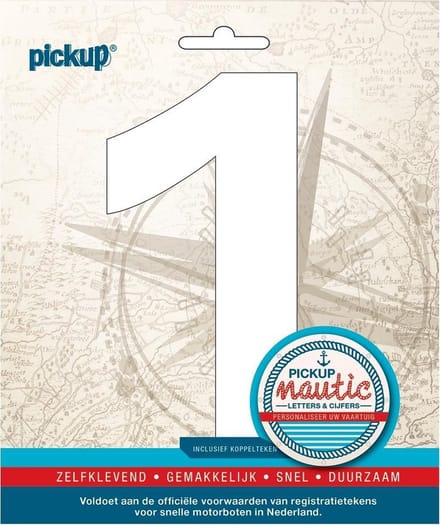 Pickup Nautic plakcijfer 150mm wit 1