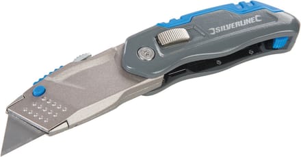 Silverline Intrekbaar vouwmes - ergonomisch - snelwisselmechanisme - 165 mm - interne opslag