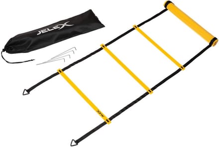 Coördinatieladder - Trainingsladder Agility - Verbeter Snelheid Wendbaarheid - 11 Flexibele Vakken - 580 Meter Lang - Geel