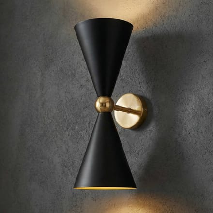 Maytoni Vesper wandlamp 2-lamps zwart/goud