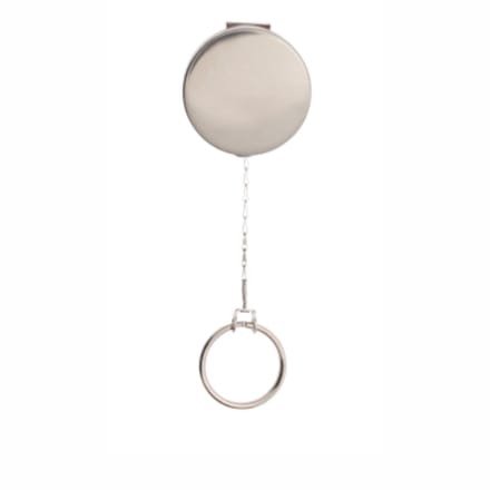 Zilveren metalen yoyo met ketting en sleutelring / Skipashouder type EG43
