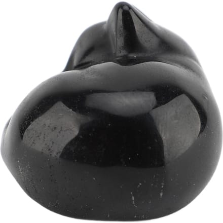Statue de Chat en Cristal Compacte Multifonctionnelle Mignonne Décoration de Chat Endormi en Cristal pour la Maison Obsidienne (Pierre Noire) black