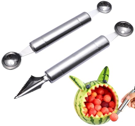 VCSJW Ball Cutter Set - 2 Stuks RVS Melon Cutter en Fruitballen Maker