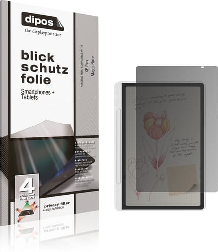 dipos – Matte Privacy Screenprotector geschikt voor XP Pen Magic Note | Anti-Spy Beschermfolie