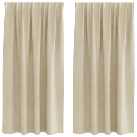 vidaXL - Gordijnen - 2 - st - Crèmekleurig - 140 - x - 175 - cm - fluweel