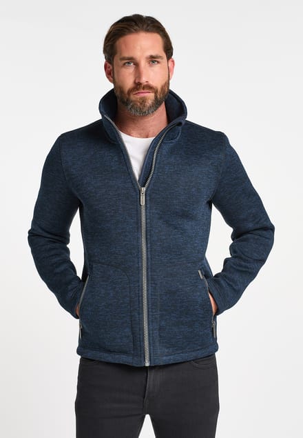 ICEBOUND Gebreide fleece jas Heren marine gem