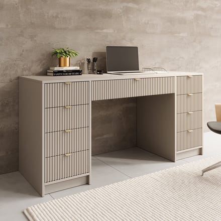 Meubella - Bureau Tavares 2 - Beige - 154 cm