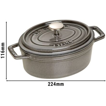 STAUB LA COCOTTE - Kookpot - Ovaal - 170mm - Gietijzer - Grafietgrijs